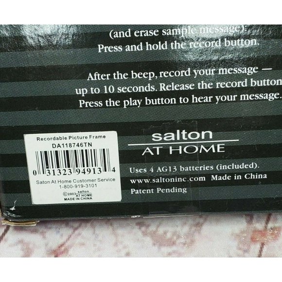 Salton At Home Recordable Memories 4"x6" Picture Frame 10 Second Message - Picture 9 of 11